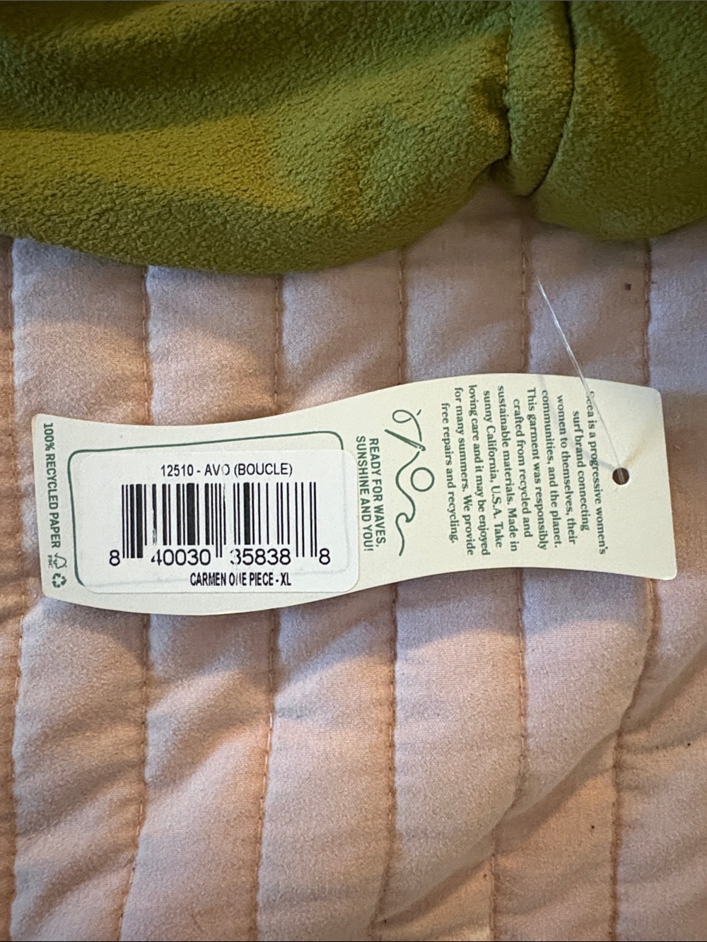 Seea Olive Green Halter One-Piece Swimsuit - Picture 5 of 5